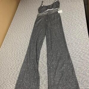 Hey Babe grey glittery two piece set NWT Women S. SKU-A149 #glitter #party